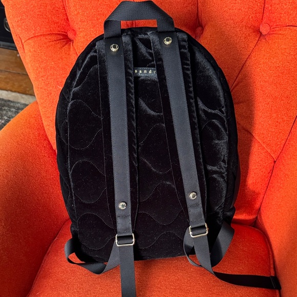 Sandro quilted velvet backpack - Picture 2 of 3